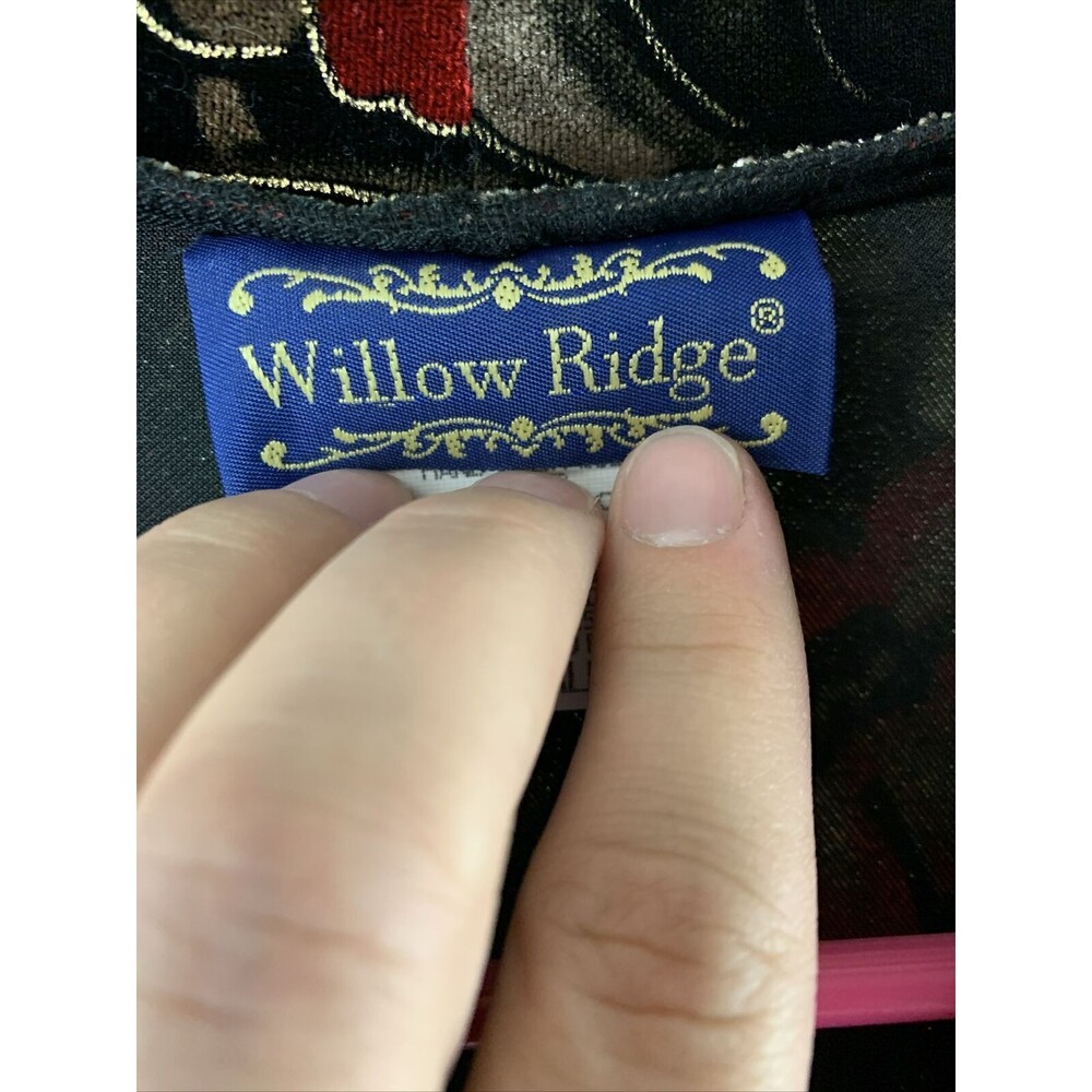 Willow Ridge Women's Small Red And Black Floral Poly Spandex Blend Blazer Jacket - Picture 2 of 8